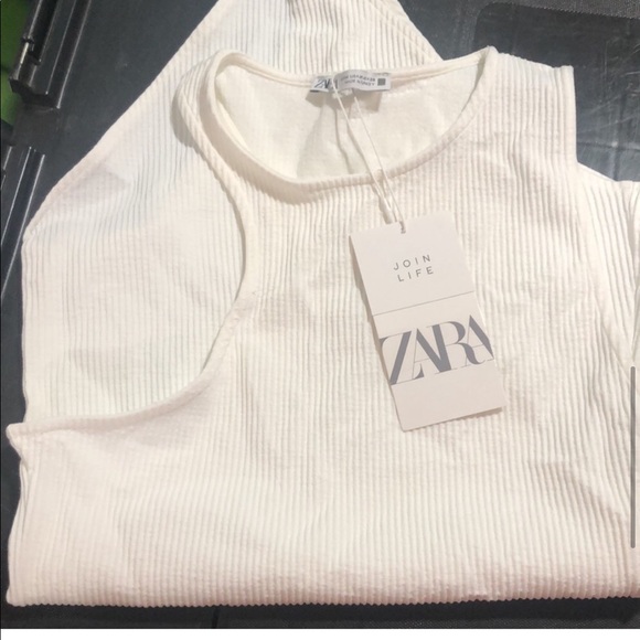 NWT Zara white Asymmetric Bodysuit - Picture 5 of 6